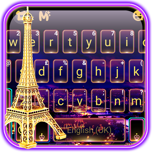 Neon Paris Night Tower Tema de