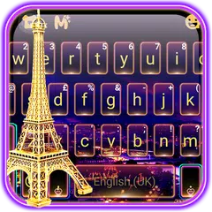 Neon Paris Night Tower Keyboar APK download