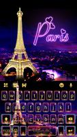 Tema Keyboard Neon Paris Night poster