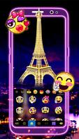 Tema Keyboard Neon Paris Night screenshot 2