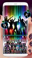 Fundo do Teclado Neon Party Ti Cartaz