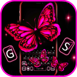 Fundo do Teclado Neon Pink But ícone