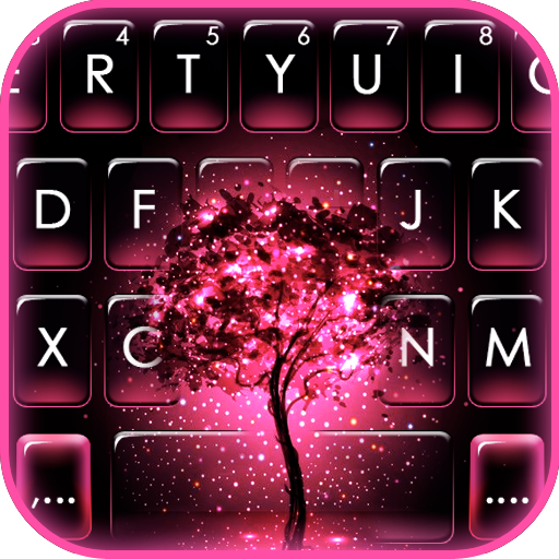 Neon Pink Galaxy Teclado