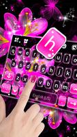 Teclado Neon Pink Flowers imagem de tela 1