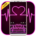 Neon Pink Heart Keyboard Theme