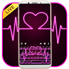 Tema Keyboard Neon Pink Heart ícone