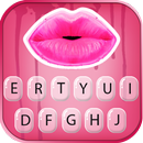 Fond de clavier Neon Pink Lips APK