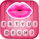 Fundo do Teclado Neon Pink Lips APK
