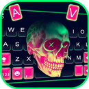 Neon Pink Skull Keyboard Backg APK