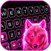 Neon Pink Wolf Keyboard Backgr
