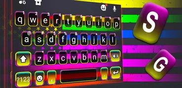 Tema Keyboard Neon Pride Flag