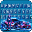 خلفية الكيبورد Neon Race Queen APK
