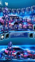 خلفية الكيبورد Neon Race Queen تصوير الشاشة 1