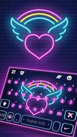 خلفية الكيبورد Neon Rainbow He الملصق
