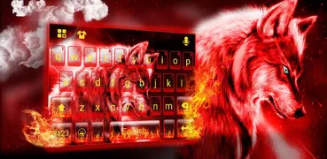 Neon Red Wolf Tastiera