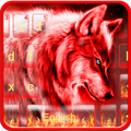 Neon Red Wolf Keyboard Theme