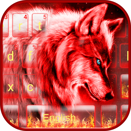 Neon Red Wolf Teclado