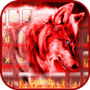 Neon Red Wolf Teclado APK