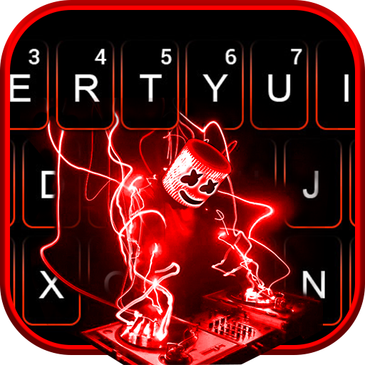 Neon Red Cool Dj Tastatur-Them