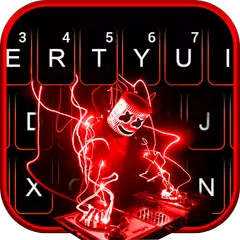 Descargar APK de Neon Red Cool Dj Tema de tecla