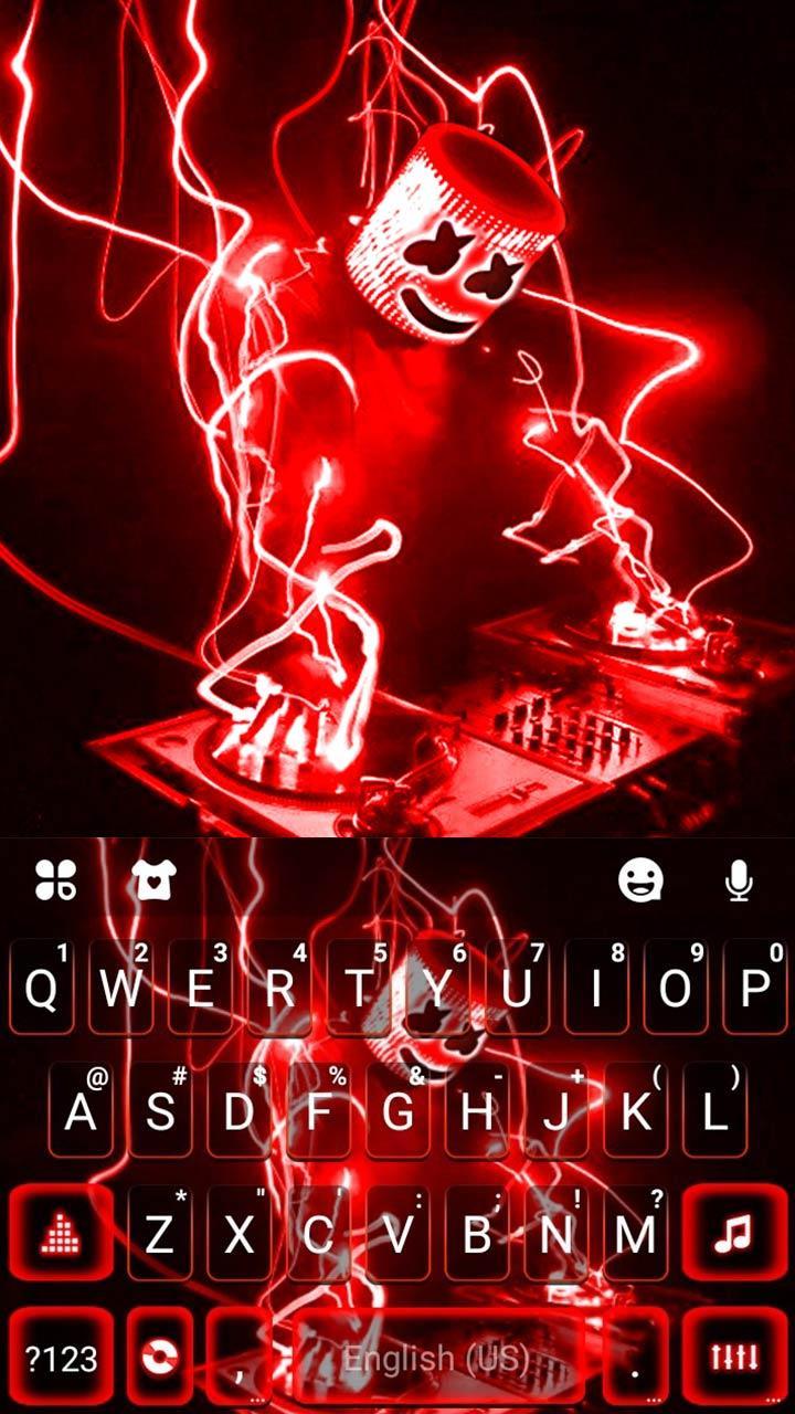 Neon Red Cool Dj Keyboard Theme For Android Apk Download - roblox icon neon red