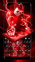 Neon Red Cool Dj Tastatur-Them Plakat