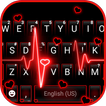 Neon Red Heartbeat Teclado