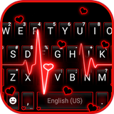 Neon Red Heartbeat कीबोर्ड