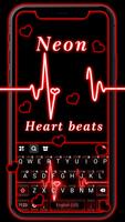 Neon Red Heartbeat Affiche