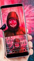خلفية الكيبورد Neon Red Maskman الملصق