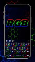 خلفية الكيبورد Neon RGB الملصق