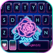 Neon Rose Love Tastatur-Thema