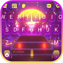 Fundo do Teclado Neon Sunset R APK