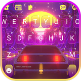 Neon Sunset Racing Tastaturhin Zeichen