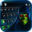Neon Scary Skull Keyboard Back