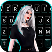 Neon Silver Girl Tastaturhinte