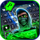 Neon Skull Mask Klavye Arkaplanı APK