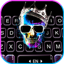Fond de clavier Neon Skull King APK