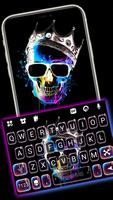 Neon Skull King Keyboard Backg poster