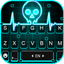 خلفية الكيبورد Neon Skull Life APK