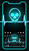 خلفية الكيبورد Neon Skull Life الملصق