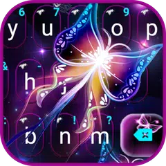 Neon Sparkle Butterfly Keyboar APK download