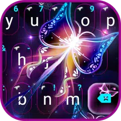 Neon Sparkle Butterfly 主題鍵盤 APK 下載