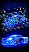 Tema Keyboard Neon Sports Car Cartaz