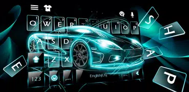 Neues Neon Tech Car Tastatur