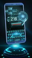 Tema Keyboard Neon Technology Cartaz