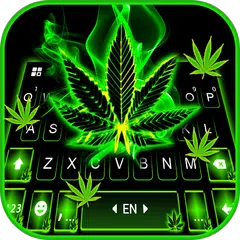 最新版、クールな Neon Weed Smoke のテーマキーボード