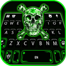 خلفية الكيبورد Neon Weed Skull APK