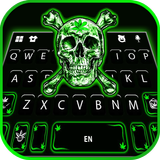 خلفية الكيبورد Neon Weed Skull أيقونة