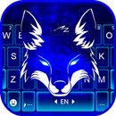 Neon Wolf Blue Tastaturhinterg APK